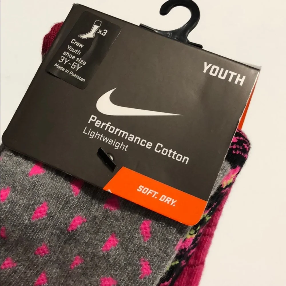 New🏅( 3 Pairs) Nike Graphic Cotton Crew (HD)